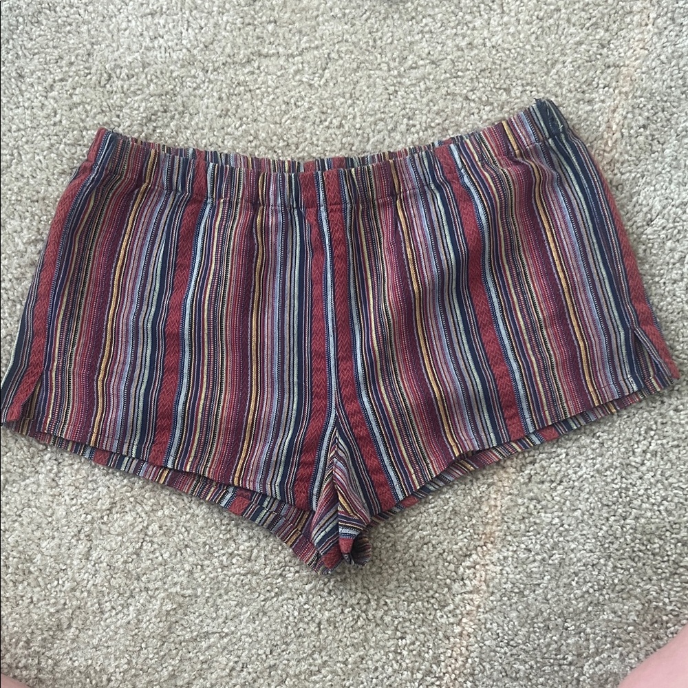 H&M Multicolor Striped High Waist Shorts